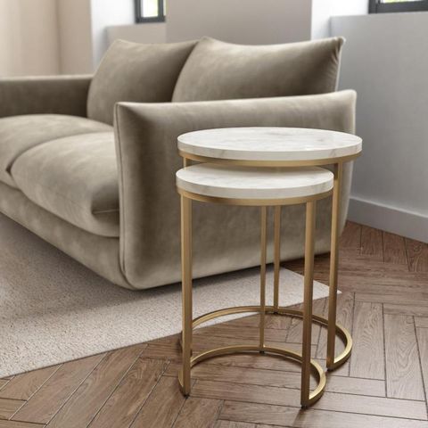 2 Piece Round Coffee Table Set Nesting Set Side Tables Coffee Tables ... intended for Elevating Your Decor with the Distinctive Charm of Oroa Dillinger's 2-Piece End Table Set